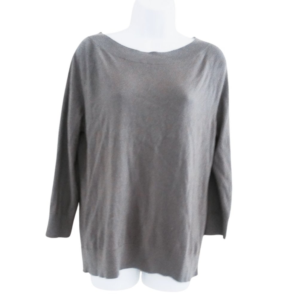 LOFT SWEATER GRAY LONG SLEEVE  "OFF SHOULDER"